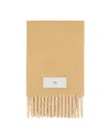 Ami Alexandre Mattiussi Fringed Wool Blend Scarf In White