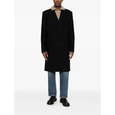 Ami Alexandre Mattiussi Double-breasted Virgin-wool Coat In Black