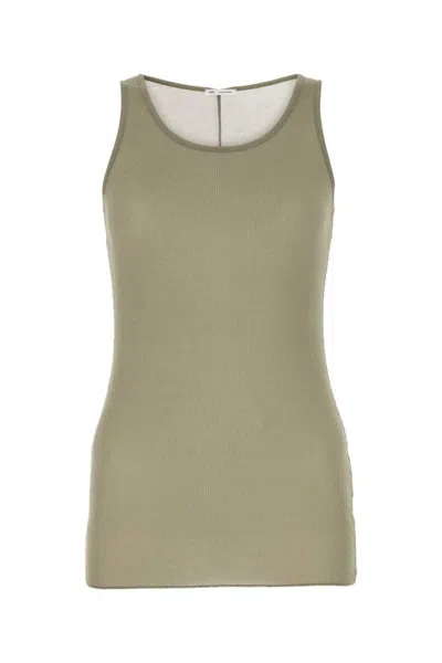 AMI ALEXANDRE MATTIUSSI DOVE GREY VISCOSE BLEND TANK TOP