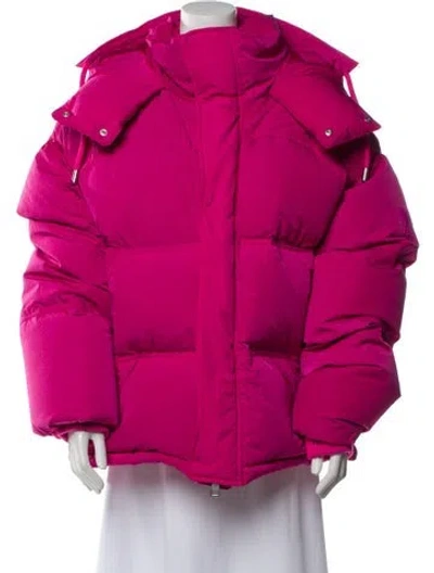 Pre-owned Ami Alexandre Mattiussi Down Down Coat In Pink