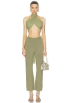 Ami Alexandre Mattiussi Silk Wrap Top In Olive