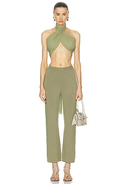 Ami Alexandre Mattiussi Silk Wrap Top In Green