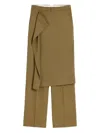Ami Alexandre Mattiussi Green Wool Front Panel Large Trousers Green In Green