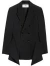Ami Alexandre Mattiussi Draped-panel Virgin Wool Blazer In Black