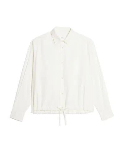 Ami Alexandre Mattiussi Drawstring-hem Cotton Shirt In White