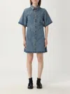 Ami Alexandre Mattiussi Mini Dress Ami De Coeur In Denim In Blue