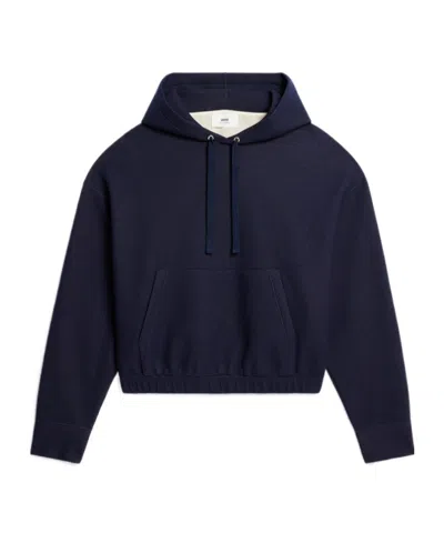 Ami Alexandre Mattiussi Drop-shoulder Drawstring Hoodie In Black