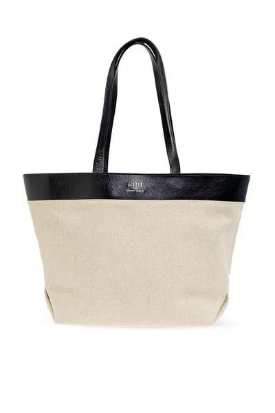 Ami Alexandre Mattiussi East West Ami Shopping Bag Neutrals Unisex In Beige