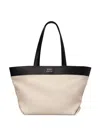 Ami Alexandre Mattiussi East West Ami Canvas Shopping Bag In Natural