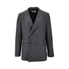 Ami Alexandre Mattiussi Ami Paris Men Double-breasted Virgin Wool Blazer In Gray