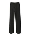 Ami Alexandre Mattiussi Wide-leg Wool Pants With Elastic Waistband In Black