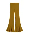 Ami Alexandre Mattiussi Fluted Hem High Waist Stretch Trousers In Brown
