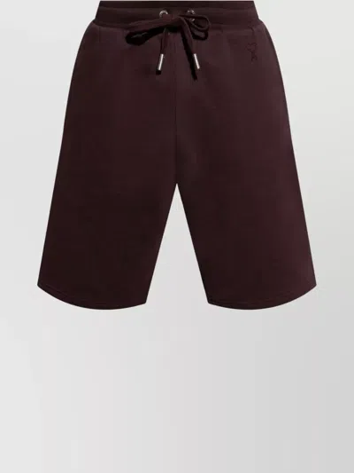 Ami Alexandre Mattiussi Elastic Waist Drawstring Bermuda Shorts In Red