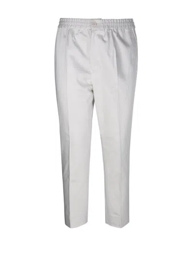 Ami Alexandre Mattiussi Ami Elastic Waist Straight Leg Trousers In White