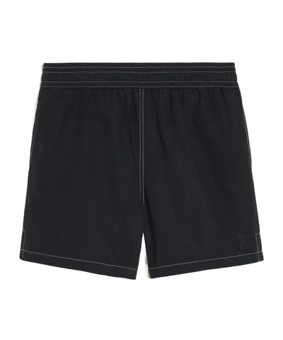 Ami Alexandre Mattiussi Elastic Waist Swimming Trunks In Black