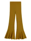 Ami Alexandre Mattiussi Fluted Hem High Waist Stretch Trousers In Green