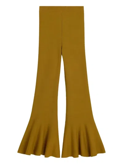 AMI ALEXANDRE MATTIUSSI ELASTICATED-WAIST FLARED TROUSERS