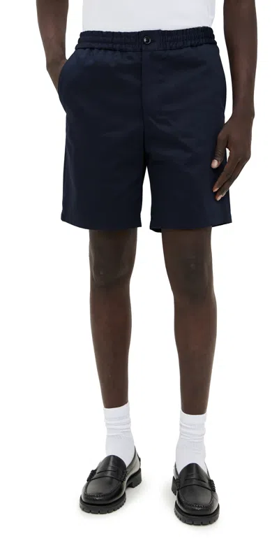 Ami Alexandre Mattiussi Elasticated Waist Shorts 7.75 Navy Blue/4011