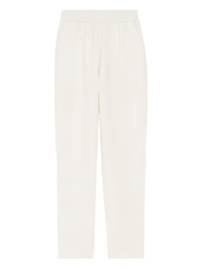 Ami Alexandre Mattiussi White Blended Linen Elasticated Waist Trousers White