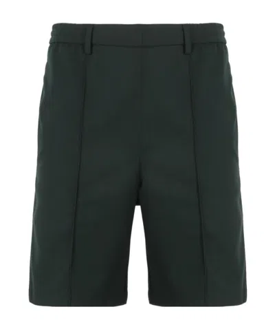 Ami Alexandre Mattiussi Elasticated Waistband Bermuda Shorts In Green