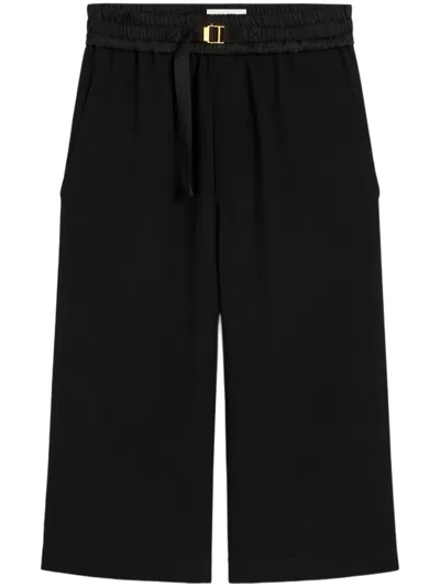 Ami Alexandre Mattiussi Elasticated-waistband Crepe Shorts In Black