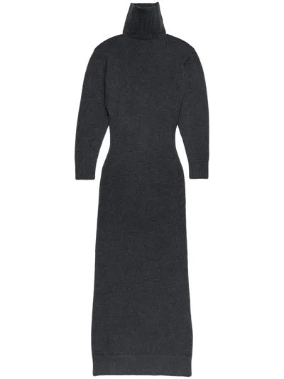 Ami Alexandre Mattiussi Gestricktes Ema Maxikleid In Grey