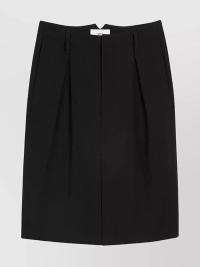 AMI ALEXANDRE MATTIUSSI ELEVATED KNEE-LENGTH SKIRT WITH POCKETS