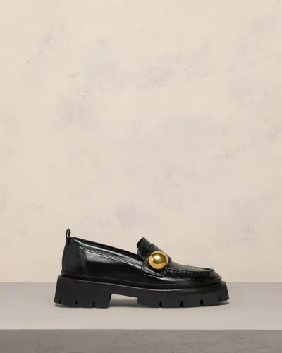 Ami Alexandre Mattiussi Embellished Loafers Black