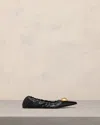 Ami Alexandre Mattiussi Embellished Pointed Toe Ballerinas Black In Black