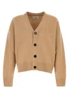 Ami Alexandre Mattiussi Adc Logo Wool Cashmere Cardigan In Nude