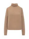 Ami Alexandre Mattiussi Ami Paris Logo Embroidered Turtleneck Jumper In Nude