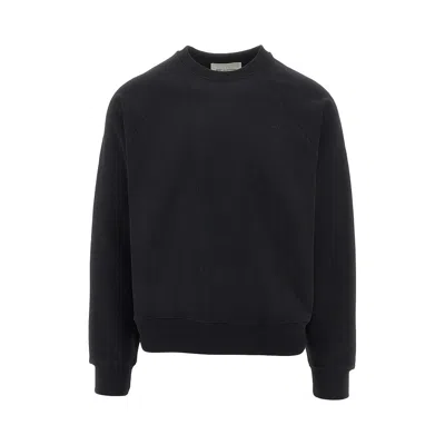 Ami Alexandre Mattiussi Embossed Ami De Coeur Crewneck Sweatshirt In Black