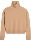 Ami Alexandre Mattiussi Embossed Ami De Coeur Roll-neck Jumper In Neutrals