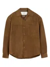 Ami Alexandre Mattiussi Embossed Ami De Cour Shirt Jacket In Brown