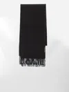 Ami Alexandre Mattiussi Embossed Scarf Featuring Fringed Hems In Black