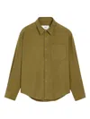 Ami Alexandre Mattiussi Green Cotton Embossed Ami De Coeur Boxy Shirt Green In Green