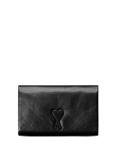 Ami Alexandre Mattiussi Embossed-logo Shoulder Bag In Black