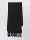 Ami Alexandre Mattiussi Embossed Scarf Featuring Fringed Hems In Black