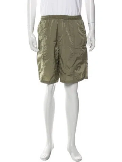 Pre-owned Ami Alexandre Mattiussi Embroidered Accent Swim Trunks In Green
