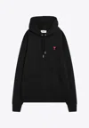 Ami Alexandre Mattiussi Hoodie Sweatshirt With Red Ami De Coeur Patch In Black