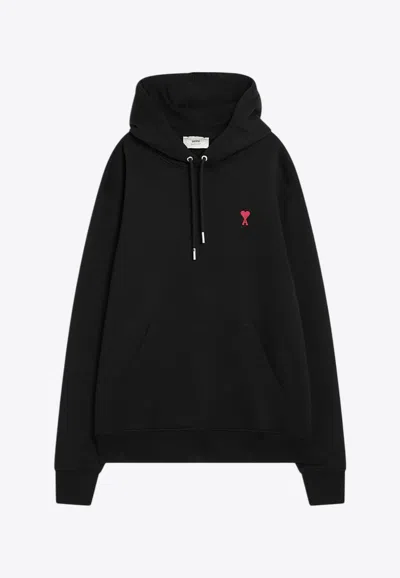AMI ALEXANDRE MATTIUSSI EMBROIDERED AMI DE COEUR HOODED SWEATSHIRT