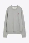 Ami Alexandre Mattiussi Ami De Coeur Organic-cotton Sweatshirt In Gray