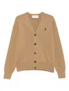 Ami Alexandre Mattiussi Embroidered Button-fastening Cardigan In Neutral