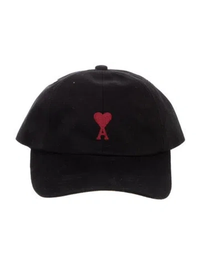 Pre-owned Ami Alexandre Mattiussi Embroidered Canvas Baseball Cap In Black