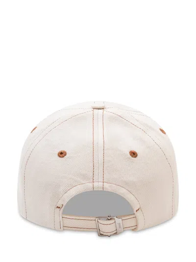 Ami Alexandre Mattiussi Embroidered Cap In Blanc Creme