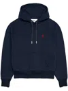 Ami Alexandre Mattiussi Ami Navy Blue Jersey Cotton Hoodie In Blue