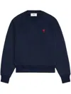 AMI ALEXANDRE MATTIUSSI EMBROIDERED COTTON SWEATSHIRT