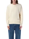 Ami Alexandre Mattiussi Ami Crewneck Sweater In Neutral