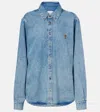 Ami Alexandre Mattiussi Embroidered Denim Shirt In Blue