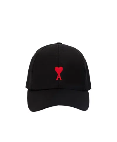 Ami Alexandre Mattiussi Ami Paris Black Baseball Cap With Logo
